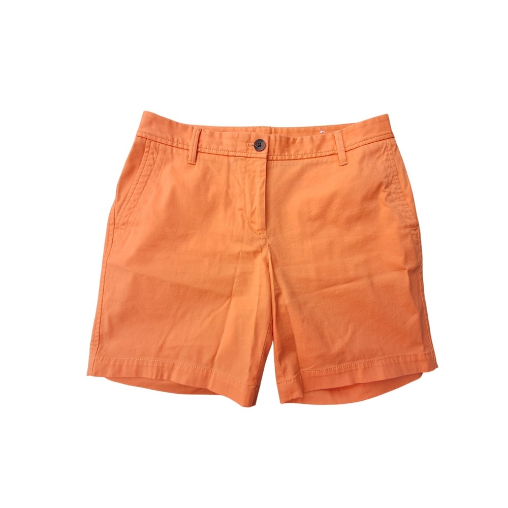 Talbots Womens‎ Orange Relaxed Chino Shorts Size 2 Stretch Cotton